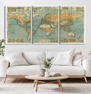 Push Pin World Map Canvas Print – Travel Tracker Wall Art