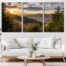 Sunrise Over the Smoky Mountains Canvas Wall Art –