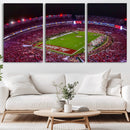 Bryant-Denny Stadium Night Game Triple Canvas Wall Art - by MyGreatCanvas | Canvas Wall Art Prints | Photo Prints & Wall Decor