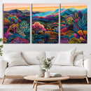 Colorful Abstract Landscape Wall Art Print Canvas - Vibrant