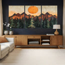 Sunset Mountain Landscape Canvas Wall Art Print - Nature