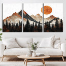 Modern Abstract Mountain Canvas Wall Art Print, Abstract