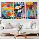 Pop Art Monopoly Man Canvas Wall Art Print - Bold and