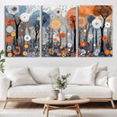 Abstract Winter Landscape Canvas Wall Art Print - Large