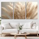 Pampas Grass Canvas Wall Art - Elegant Neutral Decor for