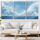 Abstract Ocean Print Artwork- Serene Blue Ocean Canvas Wall