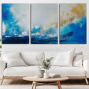 Blue Abstract Print - Dynamic Ocean-Inspired Canvas Wall Art