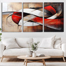 Abstract Wall Art - Modern Red and White Canvas Wall Art