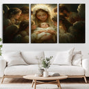 Mary Jesus Canvas Wall Art Print - Madonna and Child with