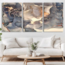Abstract Blue and Gold Wall Art - Fluid Ink Artwork - Modern