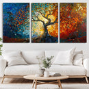Mosaic Tree Canvas Wall Art Canvas Print – Vibrant Stained