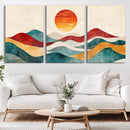 Southwest Mountain Wall Art Canvas Print – Boho Triptych