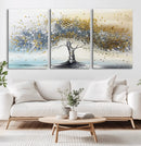 Golden and Silver Tree Wall Art – Framed Elegant Leaves by MyGreatCanvas | Canvas Wall Art Prints | Photo Prints & Wall Decor