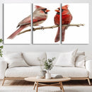 Cardinal Canvas Wall Art - Male and Female Cardinal Print -