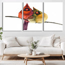 Cardinal Bird Canvas Wall Art - Male and Female Cardinal