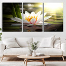 Lotus Flower Wall Art Canvas Print, Water Lily Large Wall