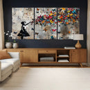 Butterfly Girl Wall Art – Vibrant Street Style Canvas Print,