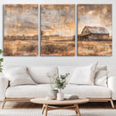 Rustic Farmhouse Wall Art Canvas Print | Barn and Field