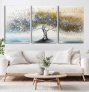 Silver Tree Wall Art – Framed Golden Leaves Canvas Artwork, by MyGreatCanvas | Canvas Wall Art Prints | Photo Prints & Wall Decor