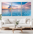 Ocean Sunset Canvas Wall Art Print – Tranquil Seascape