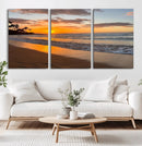 Sunset Wall Art Print - Stunning Beach Sunset Canvas Artwork