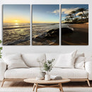 Tropical Beach Wall Art - Stunning Ocean Sunset Canvas Print