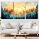 Abstract Forest Wall Art Print- Serene Nature Canvas Print
