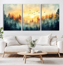 Sunrise Forest Wall Art – Framed Misty Pines Canvas Artwork by MyGreatCanvas | Canvas Wall Art Prints | Photo Prints & Wall Decor