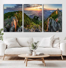 Mountain Sunset Panoramic Wall Art Canvas Print – Framed