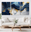 Blue Marble Wall Art Canvas Print – Framed Gold Veins by MyGreatCanvas | Canvas Wall Art Prints | Photo Prints & Wall Decor