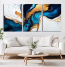 Gold Blue Abstract Canvas Print, Elegant Navy and Gold by MyGreatCanvas | Canvas Wall Art Prints | Photo Prints & Wall Decor