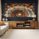Tree Rings Wall Art Canvas Print – Rustic Wood Texture