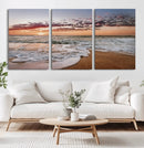 Ocean Sunset Wall Art Canvas Print – Framed Sandy Shore