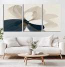 Minimal Flower Wall Art Canvas Print – Framed Beige Bloom