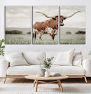 Texas Longhorn Wall Art Canvas Print – Framed Spotted Cattle by MyGreatCanvas | Canvas Wall Art Prints | Photo Prints & Wall Decor