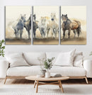 Wild Horses Wall Art Canvas Print, Framed Running Horses Art