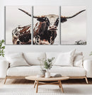 Texas Longhorn Wall Art – Framed Spotted Bull Canvas by MyGreatCanvas | Canvas Wall Art Prints | Photo Prints & Wall Decor