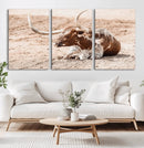 Texas Longhorn Wall Art – Framed Resting Bull Canvas by MyGreatCanvas | Canvas Wall Art Prints | Photo Prints & Wall Decor