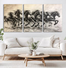 Galloping Horses Wall Art Canvas Print – Framed Wild