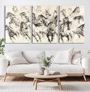 Running Horses Wall Art Canvas Print – Framed Galloping Herd