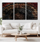 Dark Wood Ring Wall Art Canvas Print – Framed Abstract Tree