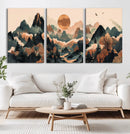 Wood Mountain Landscape Wall Art Canvas Print – Framed