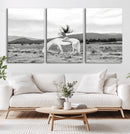 White Horse Wall Art Canvas Print – Framed Woman Rider