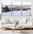 Snowy Mountain Wall Art Canvas Print – Framed Ski Slope