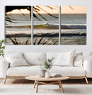 Sunset Surf Wall Art Canvas Print – Framed Golden Hour Waves