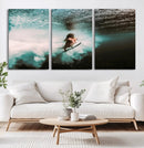 Vibrant Aquatic Motion Wall Art Canvas Print – Framed