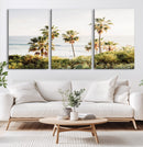 California Coast Palm Trees Wall Art Canvas Print – Framed
