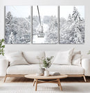Snowy Ski Lift Wall Art – Framed Winter Mountain Canvas by MyGreatCanvas | Canvas Wall Art Prints | Photo Prints & Wall Decor