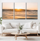 Calm Water Wall Art – Framed Sunset Waves Canvas Artwork, by MyGreatCanvas | Canvas Wall Art Prints | Photo Prints & Wall Decor