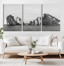 Coastal Wall Art – Framed Black White Ocean Canvas Artwork, by MyGreatCanvas | Canvas Wall Art Prints | Photo Prints & Wall Decor